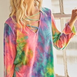Colorful Tie-Dye Women's Tunic